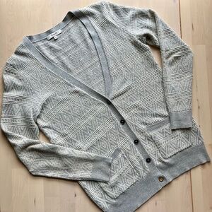 Madewell gray and white cardigan